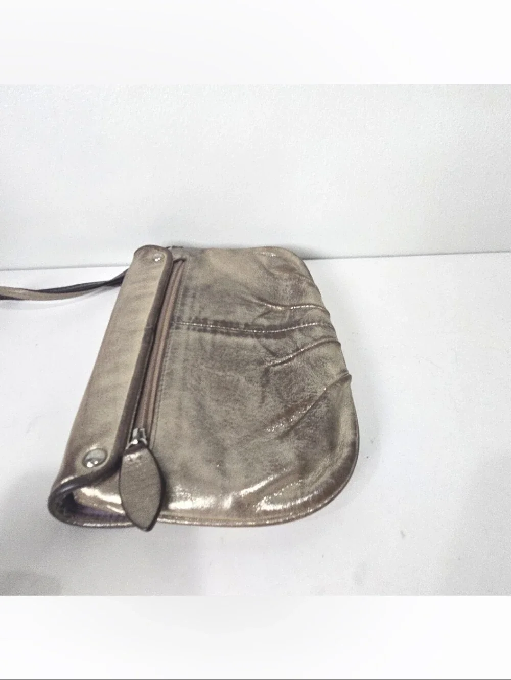 Coach Burnished Metallic Gold Wristlet Clutch